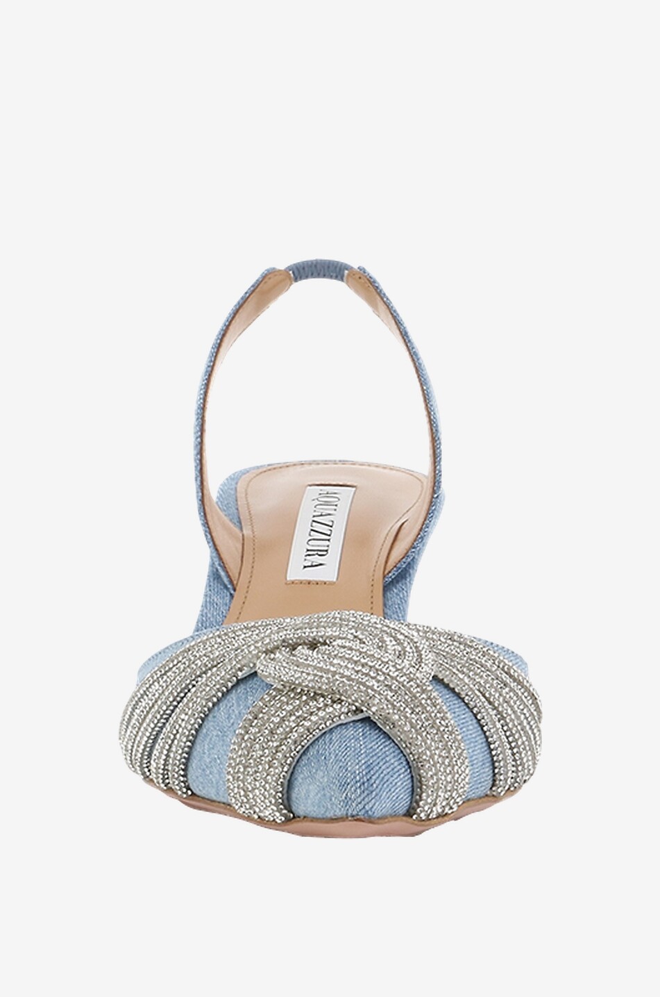 AQUAZZURA Gatsby Sling 50 denim and crystal slingback pumps Women BLUE 2