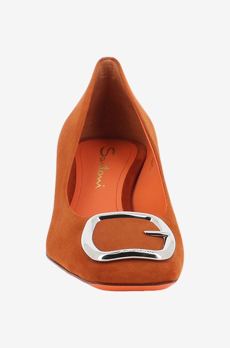 Buckle adorned suede kitten-heel pumps 55
