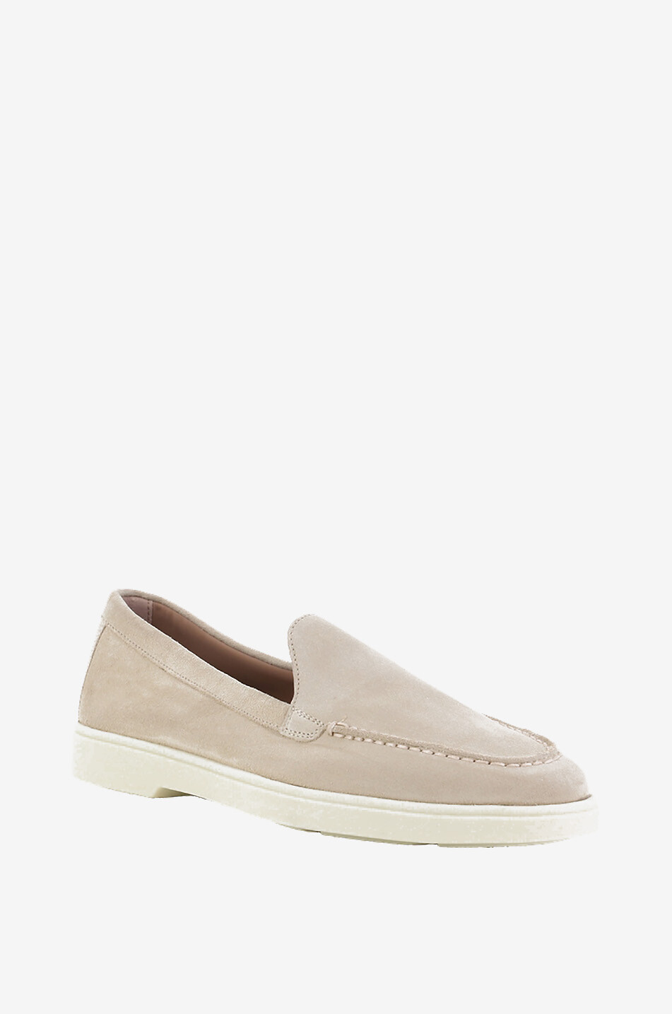 SANTONI Mokassins aus Wildleder mit Gummisohlen Damen Hellbeige 1