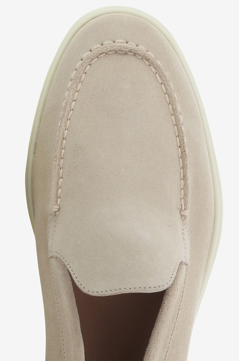 SANTONI Mokassins aus Wildleder mit Gummisohlen Damen Hellbeige 3