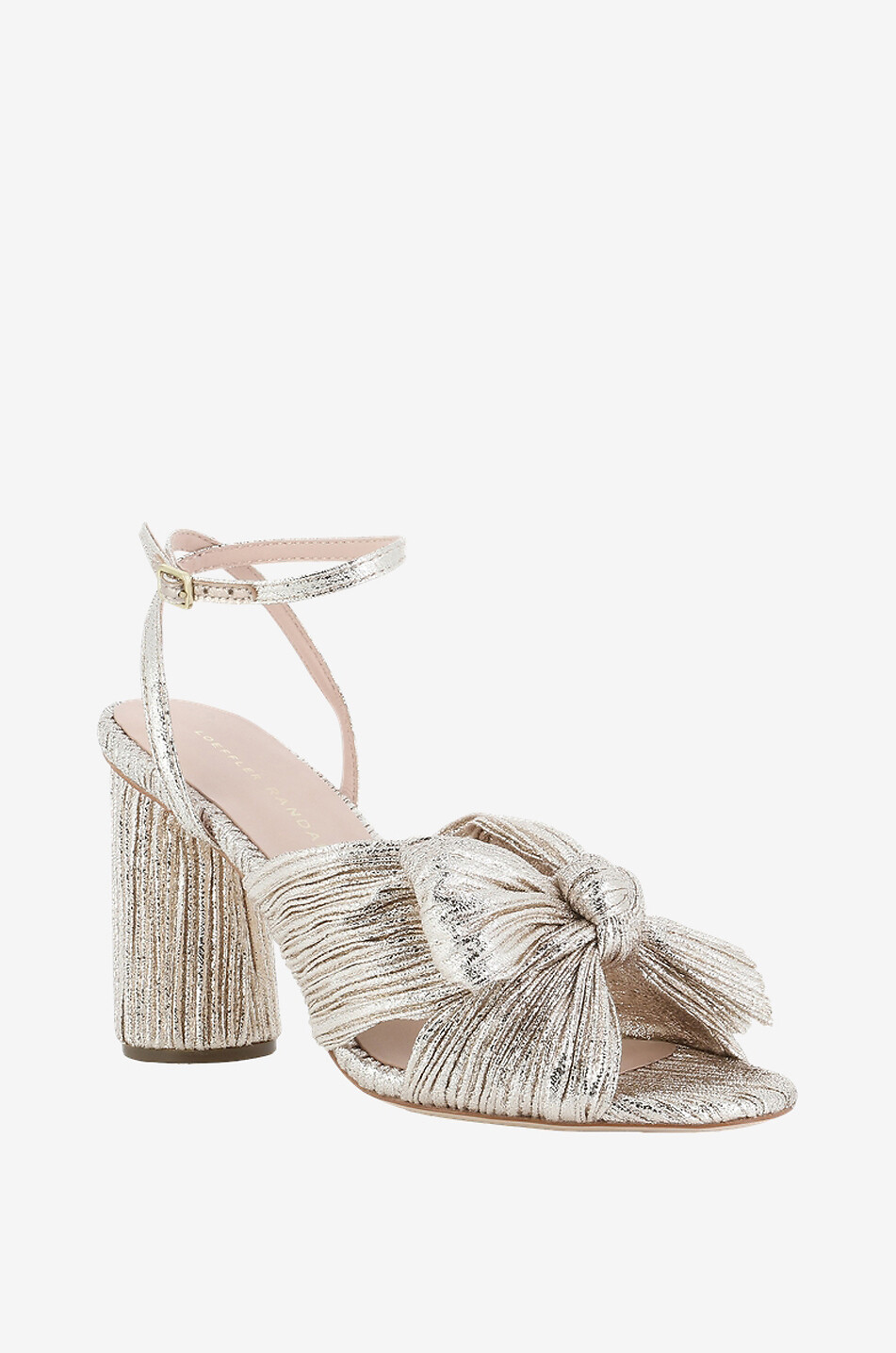 LOEFFLER RANDALL Sandalen aus plissiertem Lurex Camellia 85 Damen BEIGE 1