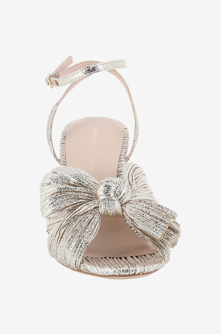 LOEFFLER RANDALL Sandalen aus plissiertem Lurex Camellia 85 Damen BEIGE 2