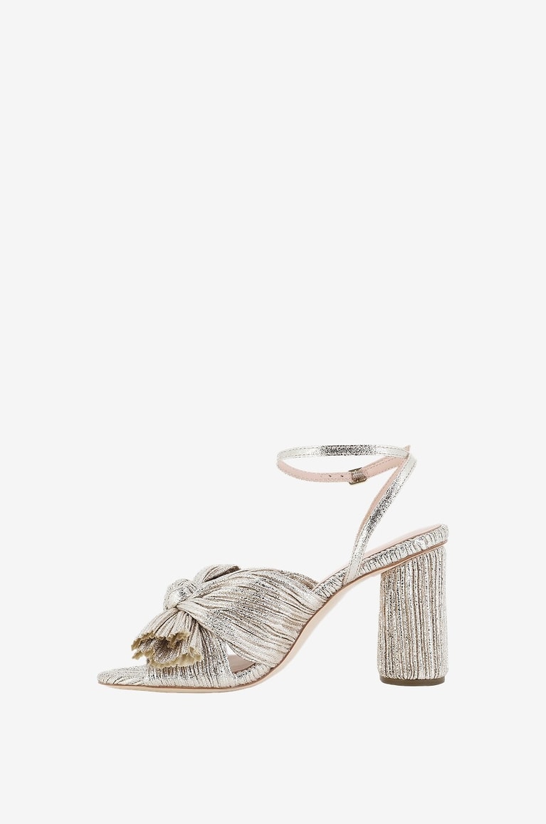 LOEFFLER RANDALL Sandalen aus plissiertem Lurex Camellia 85 Damen BEIGE 3