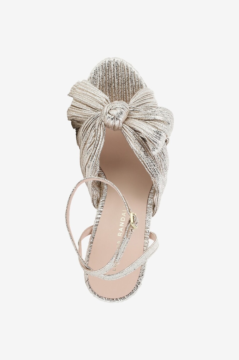 LOEFFLER RANDALL Sandalen aus plissiertem Lurex Camellia 85 Damen BEIGE 5