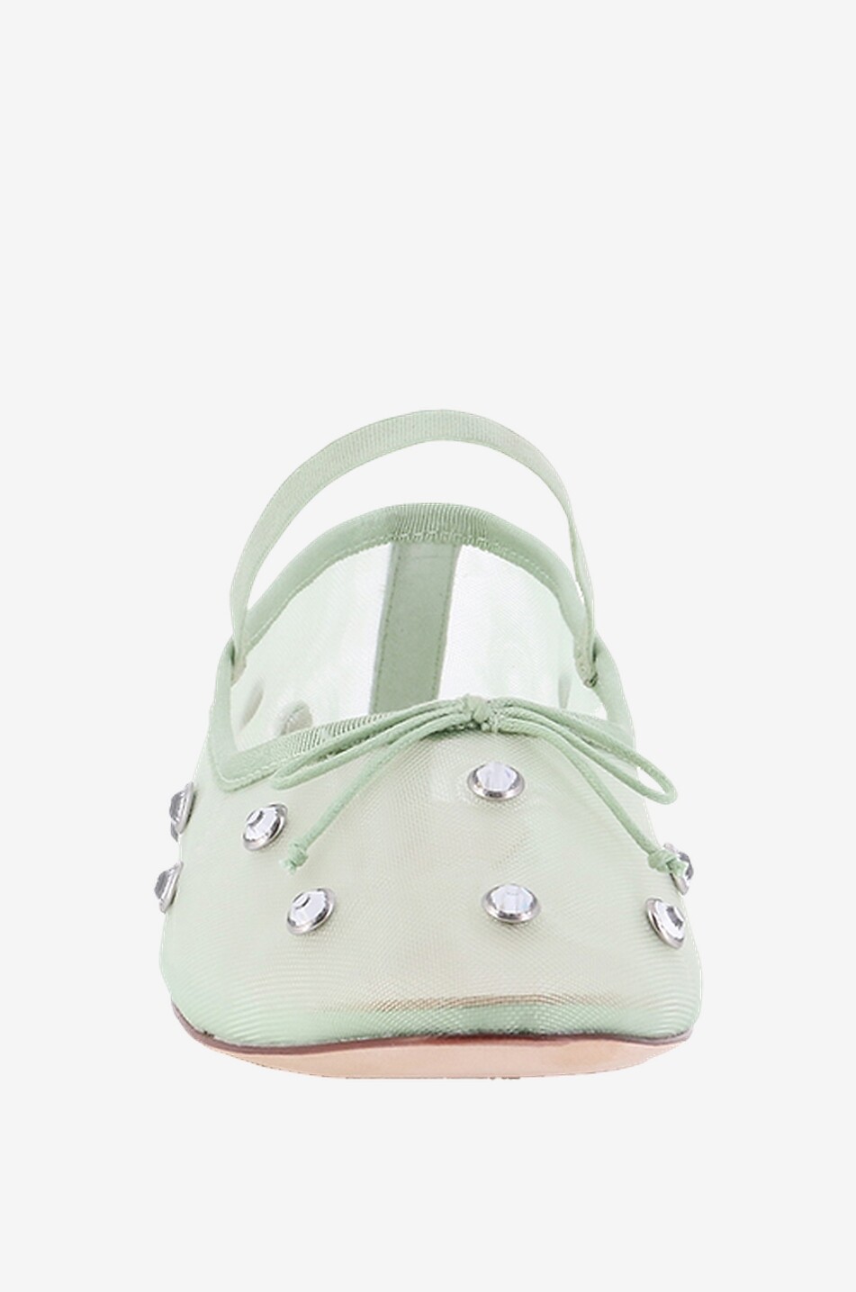 LOEFFLER RANDALL Leonie crystal clad mesh ballet flats Women GREEN 2