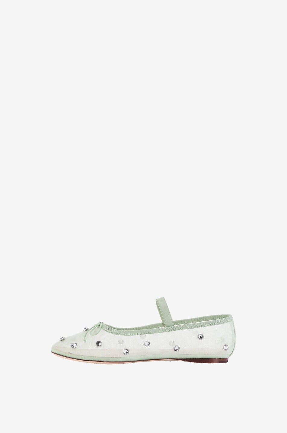 LOEFFLER RANDALL Leonie crystal clad mesh ballet flats Women GREEN 4