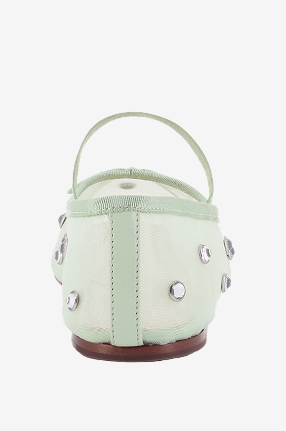 LOEFFLER RANDALL Ballerines en mesh et cristaux Leonie Femme VERT 5