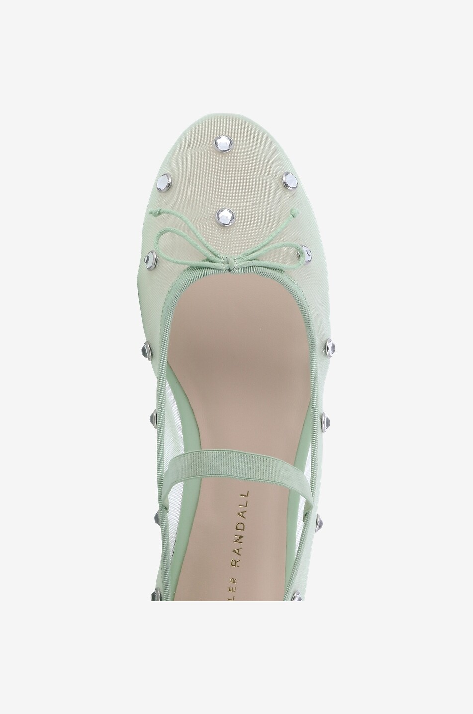 LOEFFLER RANDALL Leonie crystal clad mesh ballet flats Women GREEN 6