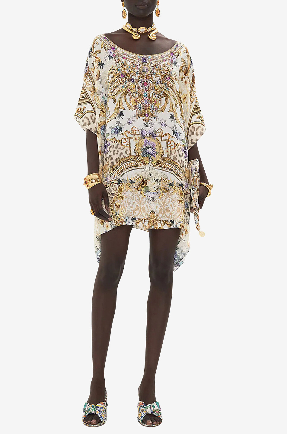 CAMILLA Caftan court en soie Palazzo Play Date Femme MULTICOLORE1 2