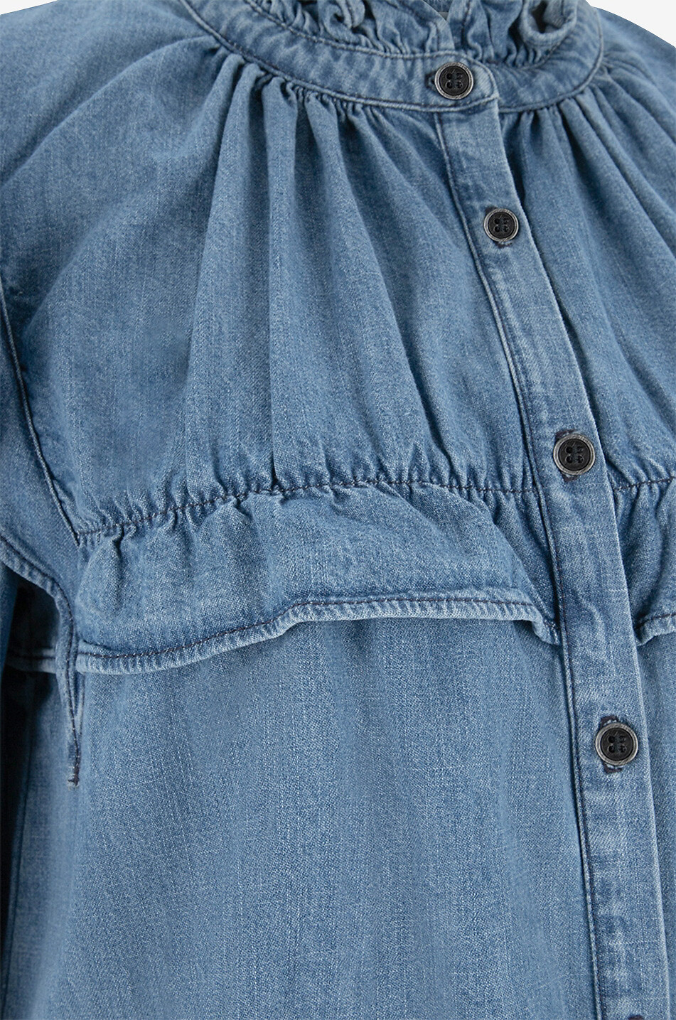 MARANT ETOILE Chemise en denim à volants Idety Femme BLEU 3