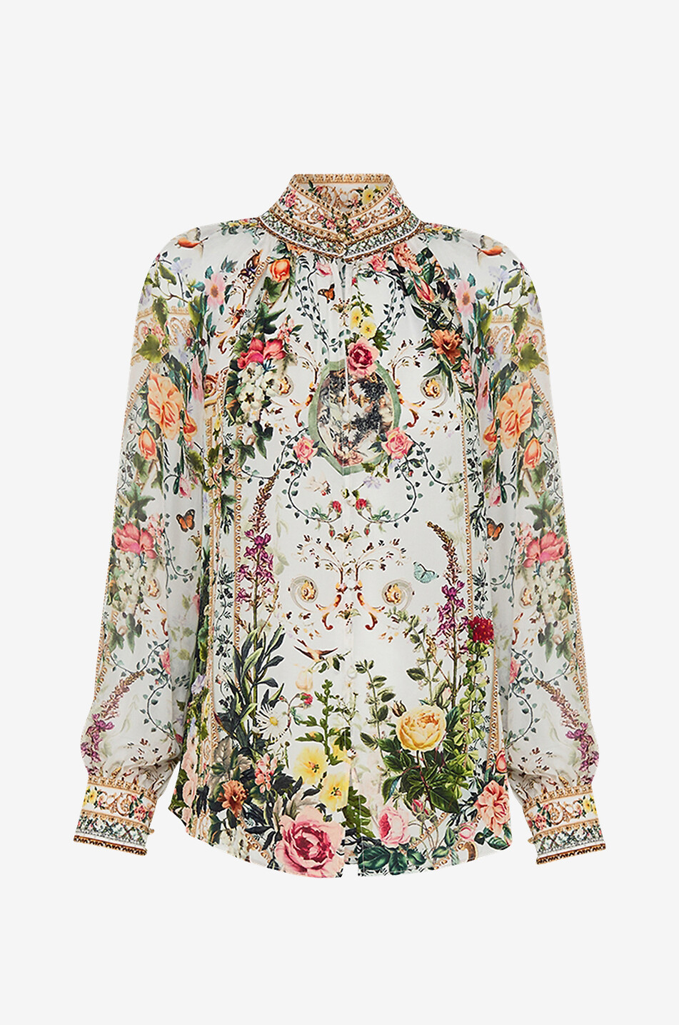 Chemise en soie imprimée Renaissance Romance