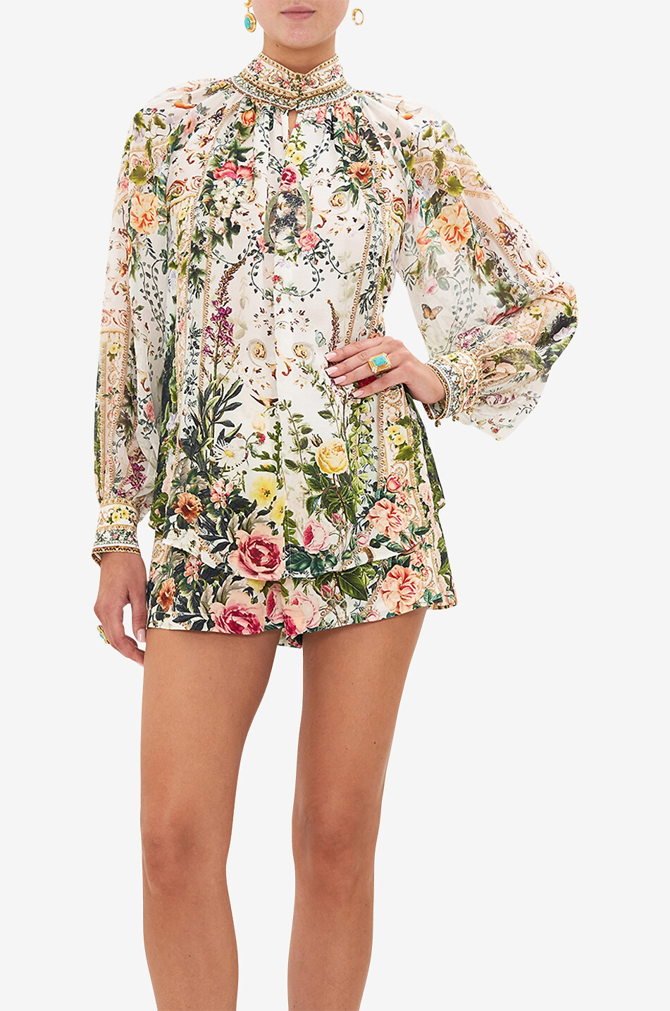 CAMILLA Renaissance Romance printed silk shirt Women MULTI COLOURED 2 3
