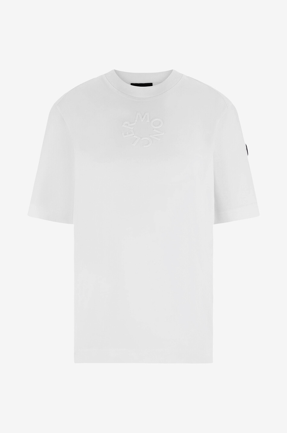 MONCLER Kurzarm-T-Shirt mit rundem 3D-Logo Damen WEISS 1