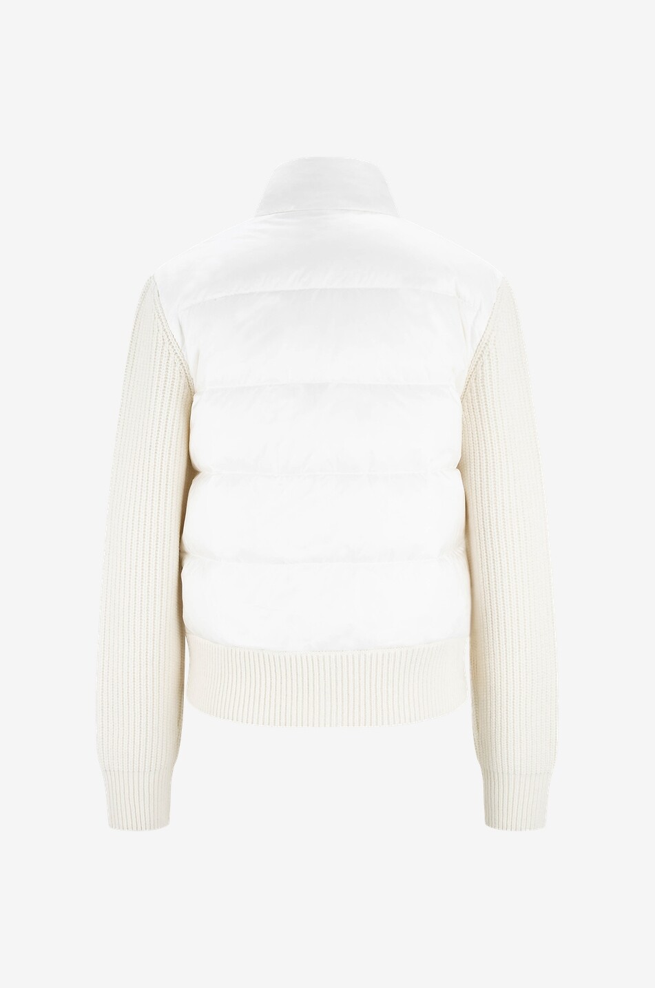 MONCLER Striped cable knit cardigan with down parts Women MULTI COLOURED 2