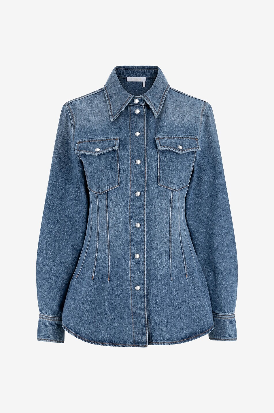Western Corset recycled denim shirt
