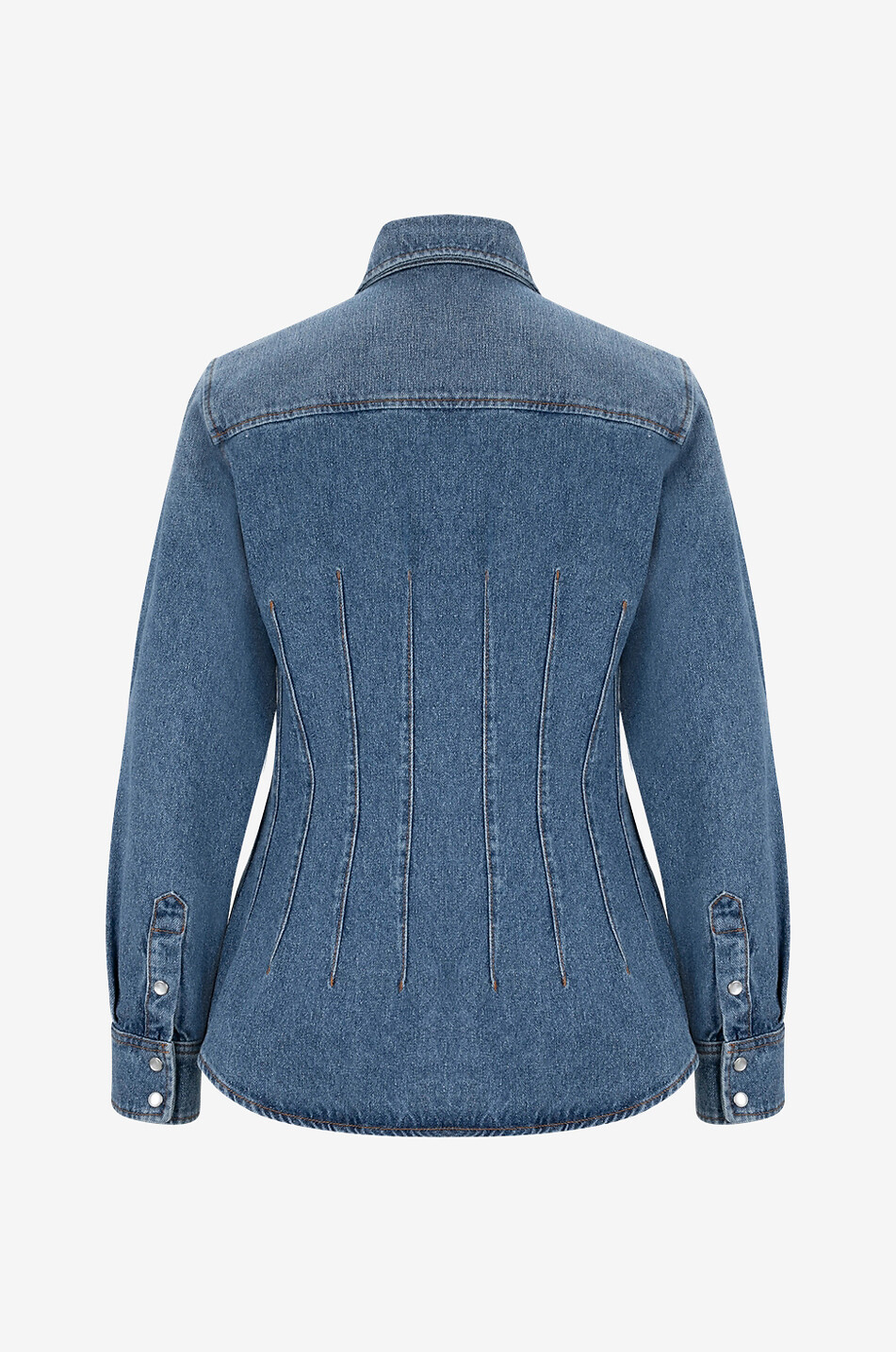 Western Corset recycled denim shirt