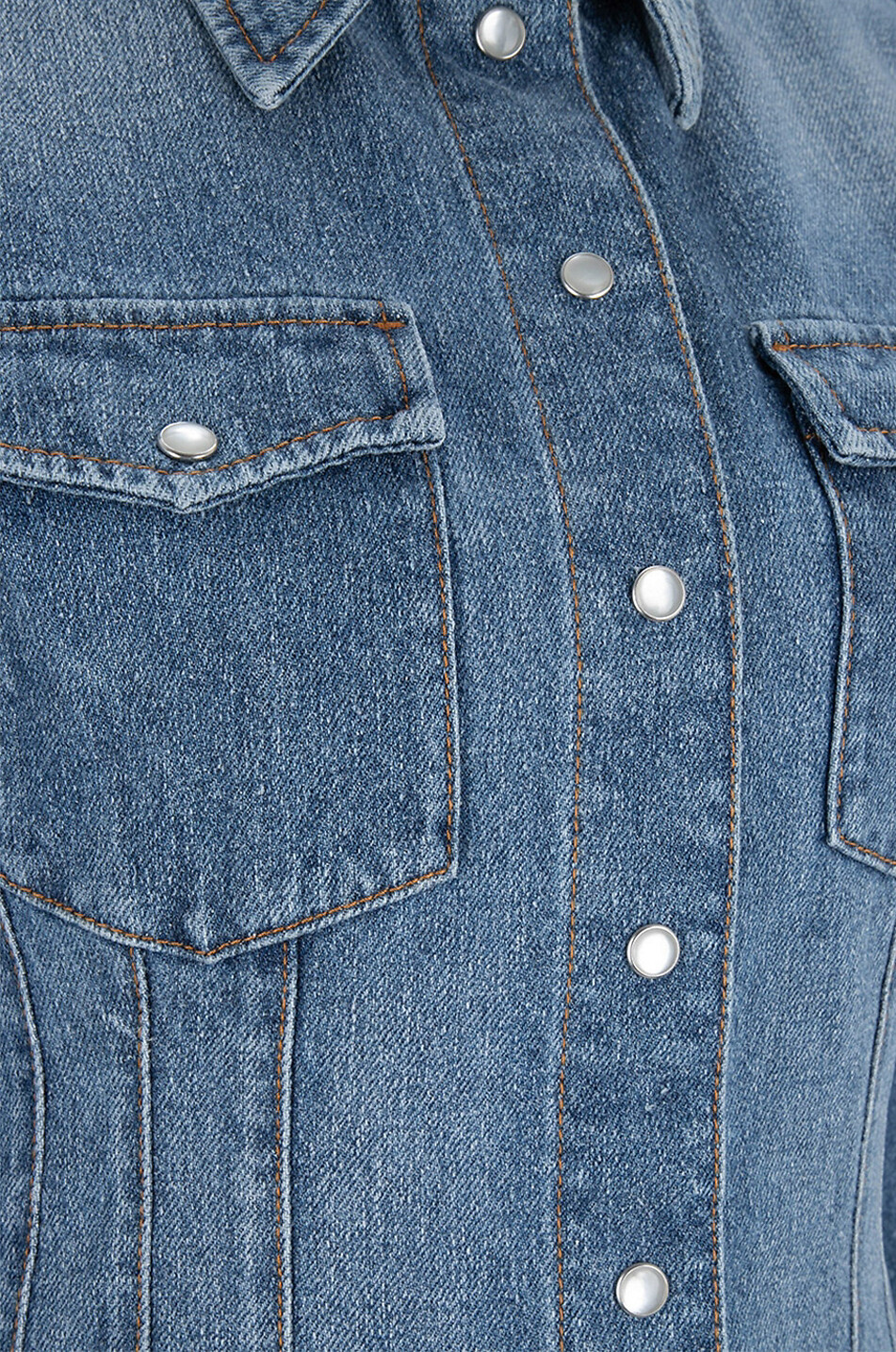 Western Corset recycled denim shirt