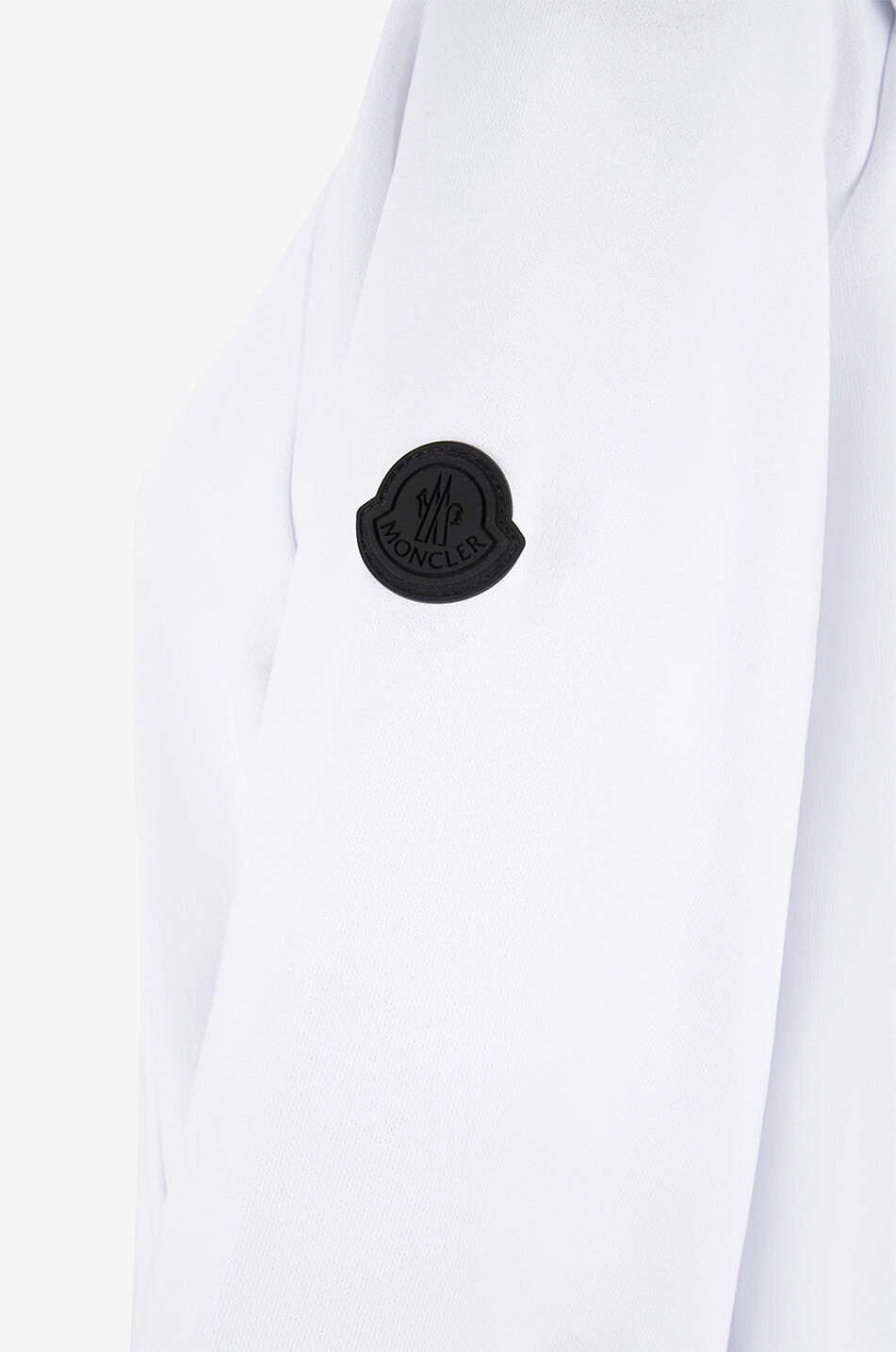 MONCLER Sweat-shirt à capuche orné logo effet réfléchie Femme BLANC 3