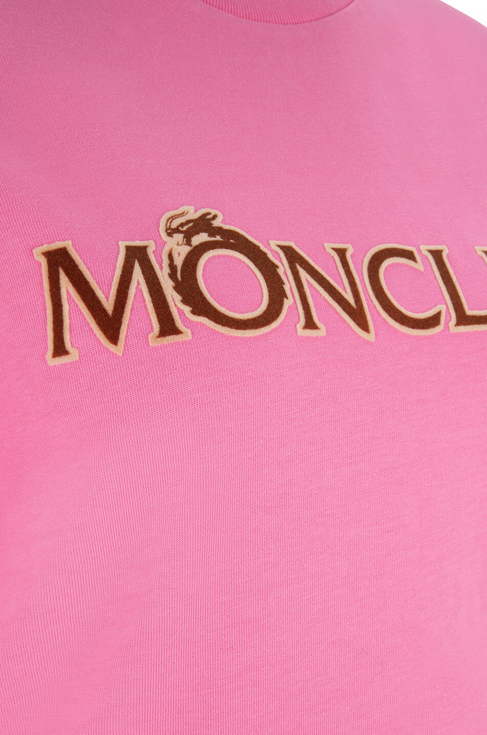 MONCLER Year of the Dragon flocked logo adorned long-sleeved T-shirt Women PINK 3