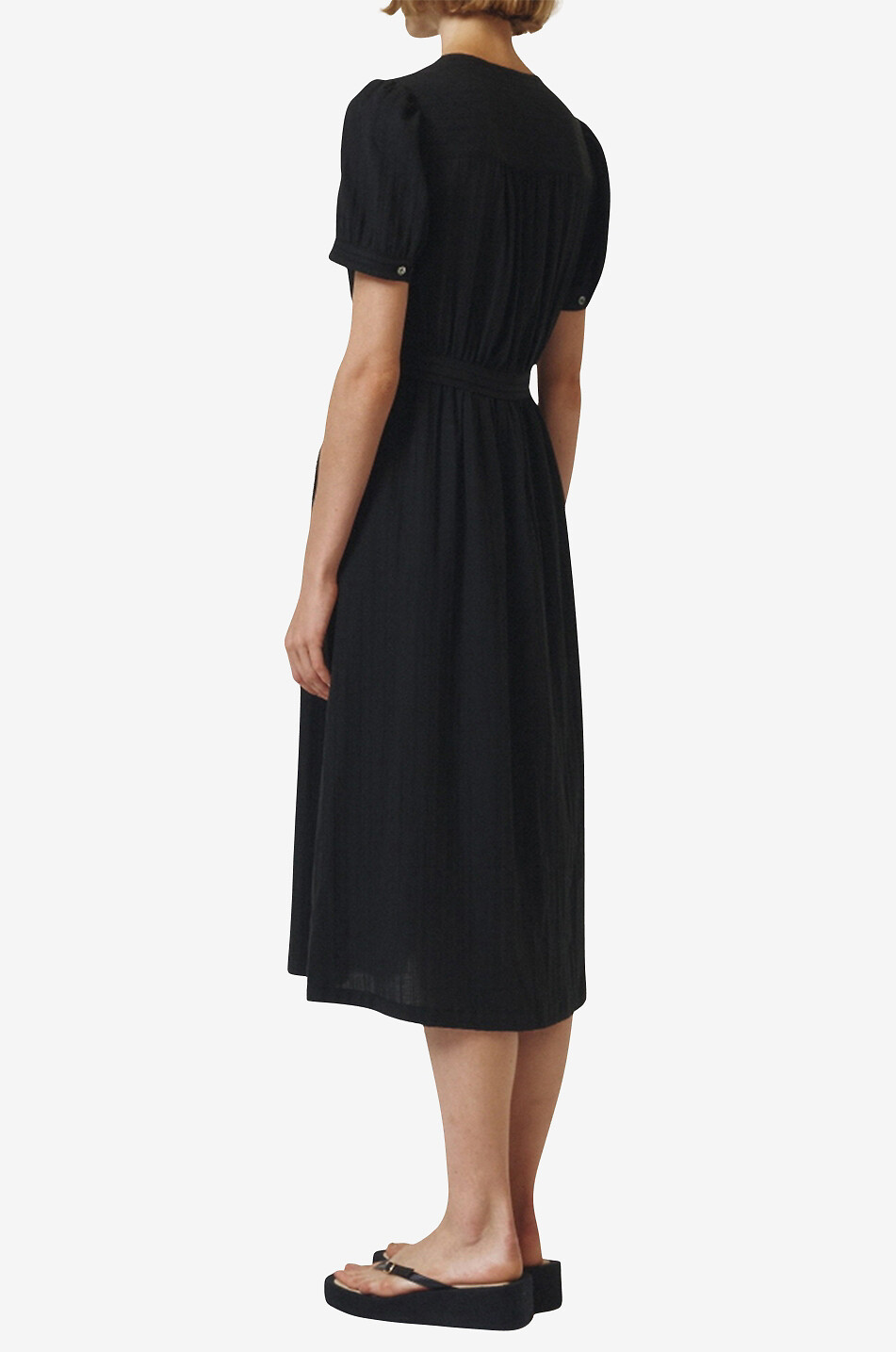 Robe midi à smocks