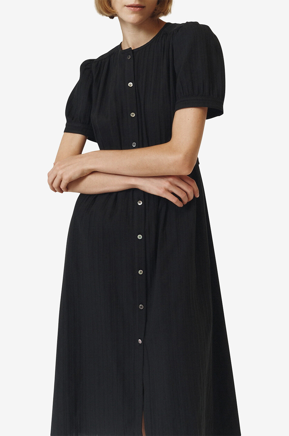 Robe midi à smocks