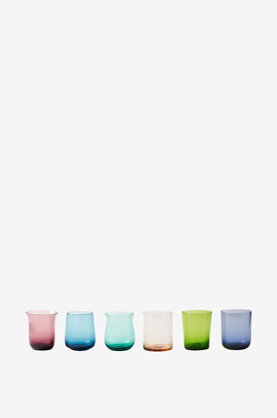 BITOSSI 6er-Set Wassergläser in unterschiedlichen Formen Haus BUNT 1
