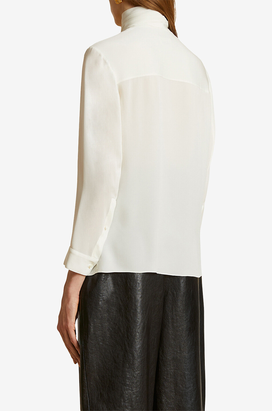 KHAITE The Tash silk blouse with necktie Women EGGSHELL 5