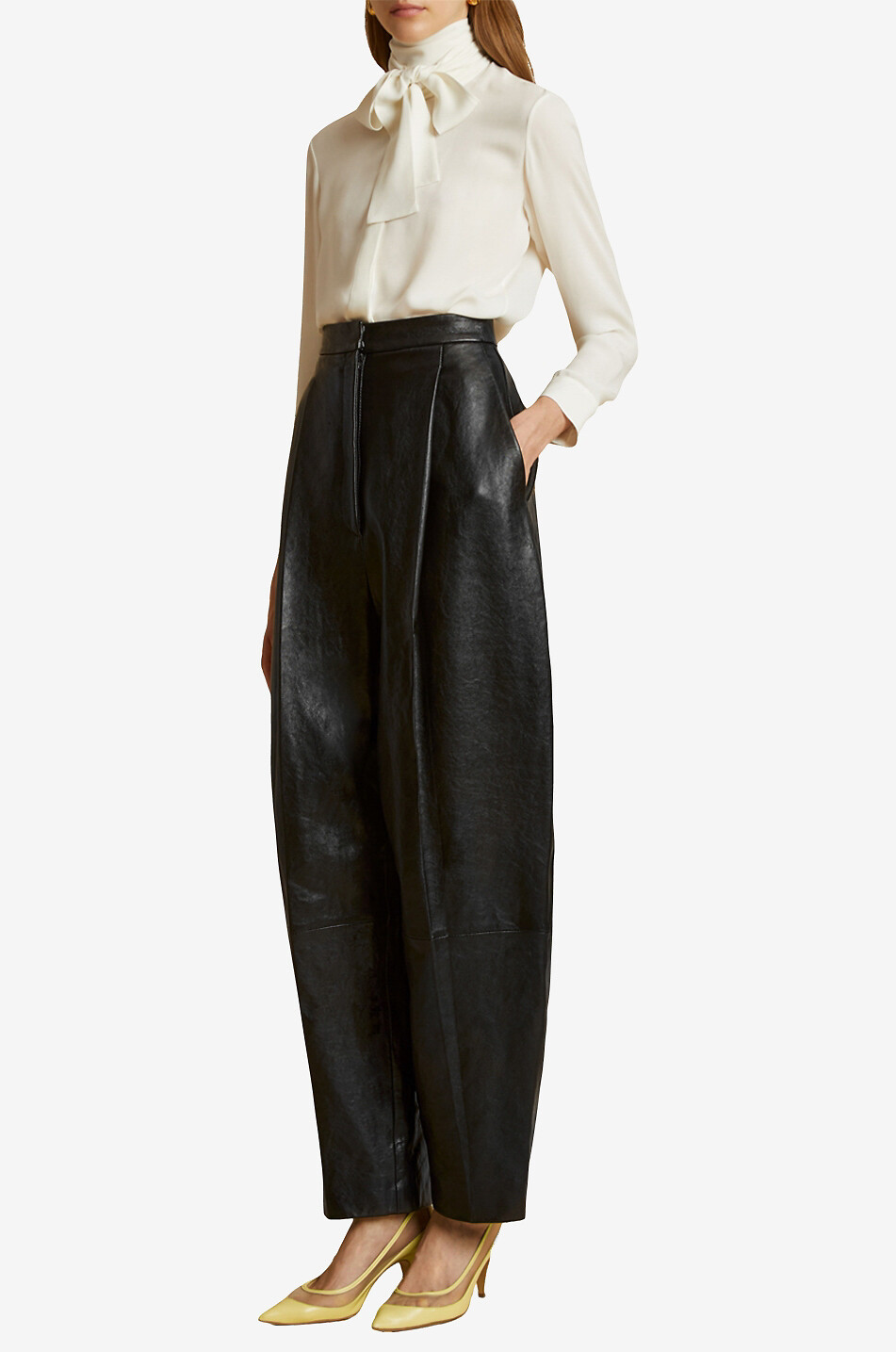 KHAITE The Tash silk blouse with necktie Women EGGSHELL 6