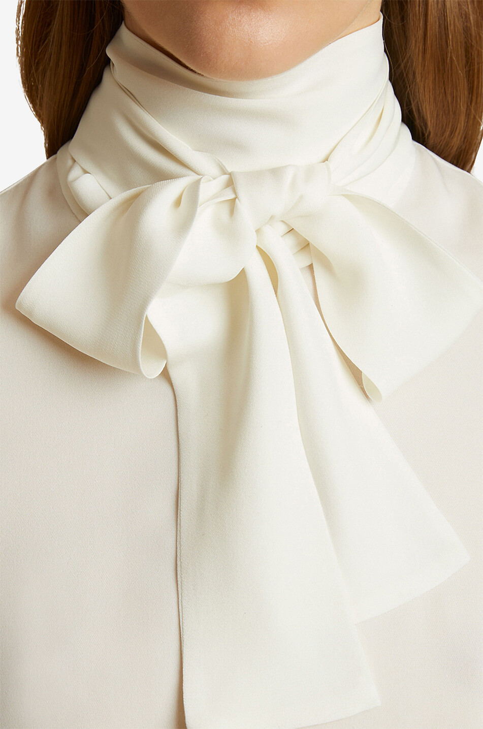 KHAITE The Tash silk blouse with necktie Women EGGSHELL 7