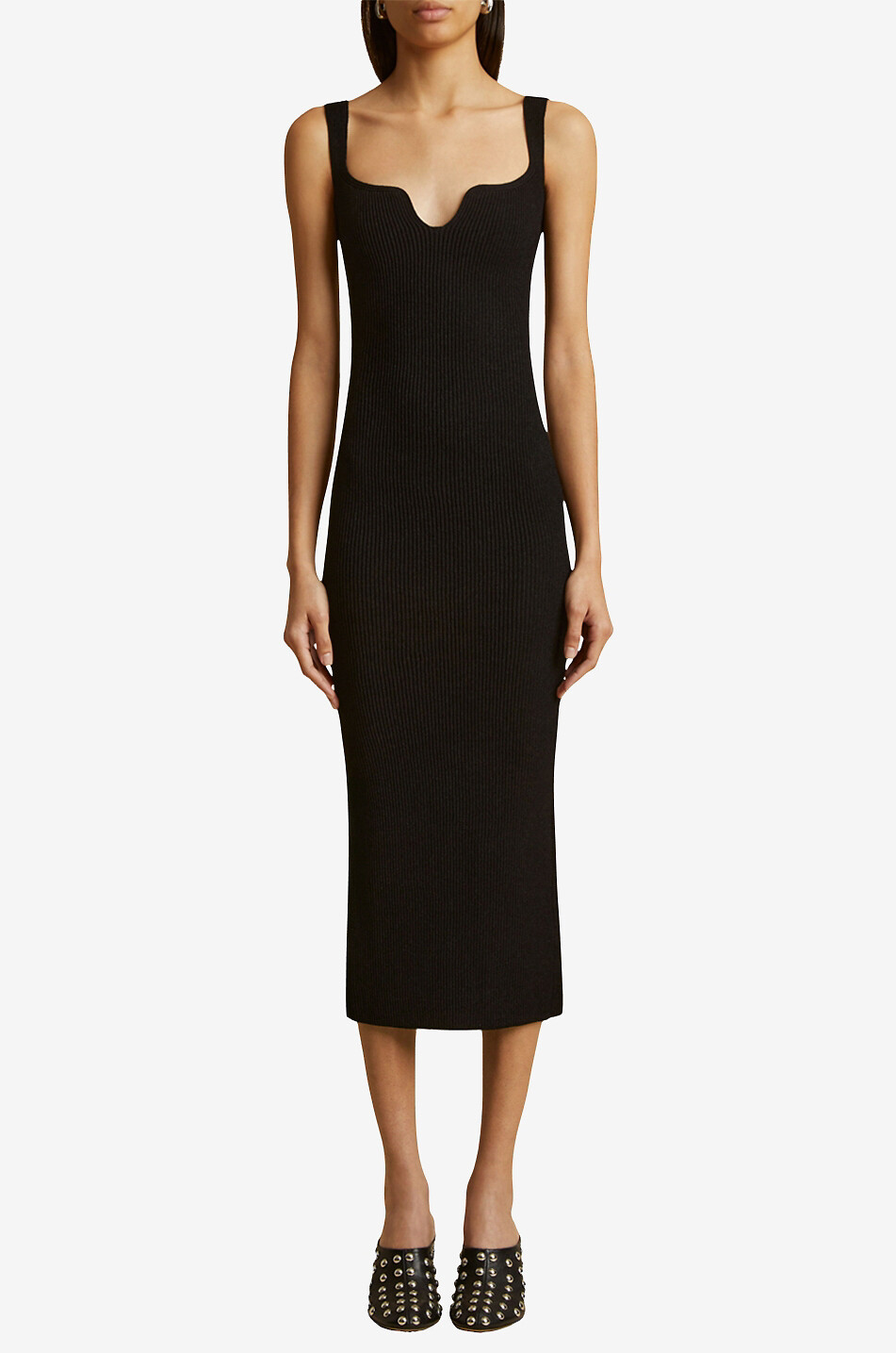 KHAITE Midilanges Strick-Schlauchkleid The Nina Damen SCHWARZ 3