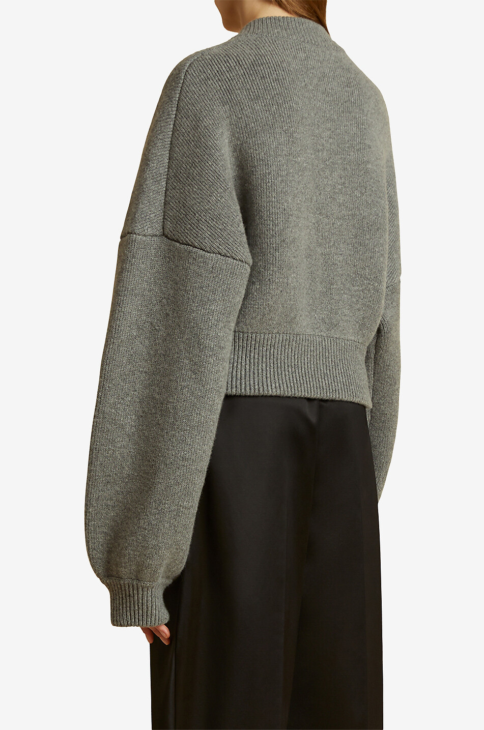 KHAITE The Rhea cashmere knit bomber jacket Women GREY 4