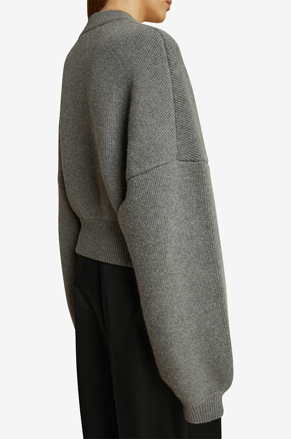 KHAITE The Rhea cashmere knit bomber jacket Women GREY 3