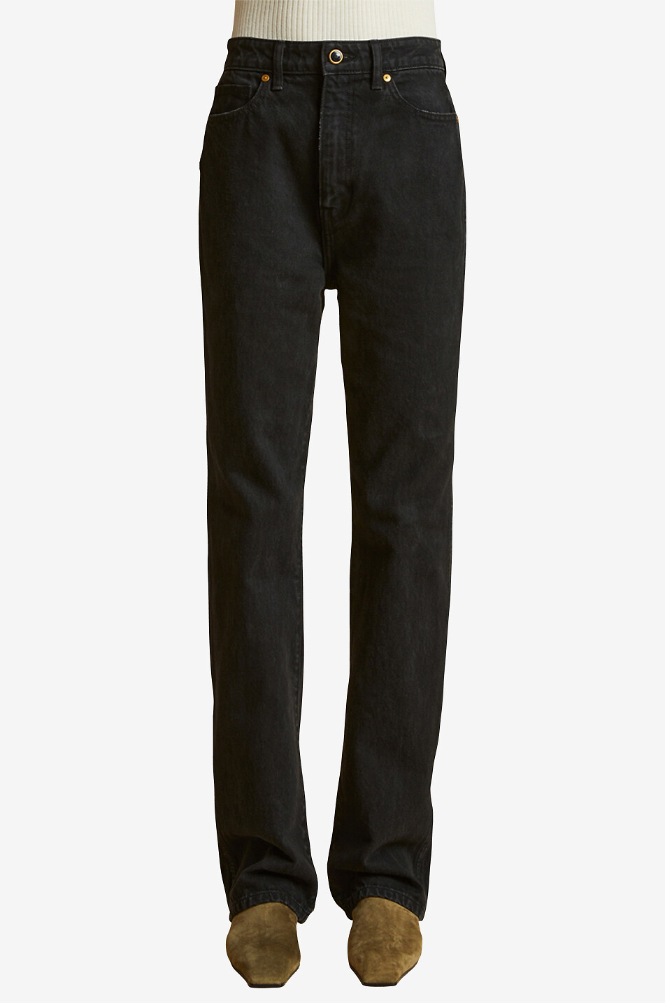 KHAITE Jean droit taille haute The Danielle Archer Femme NOIR 3