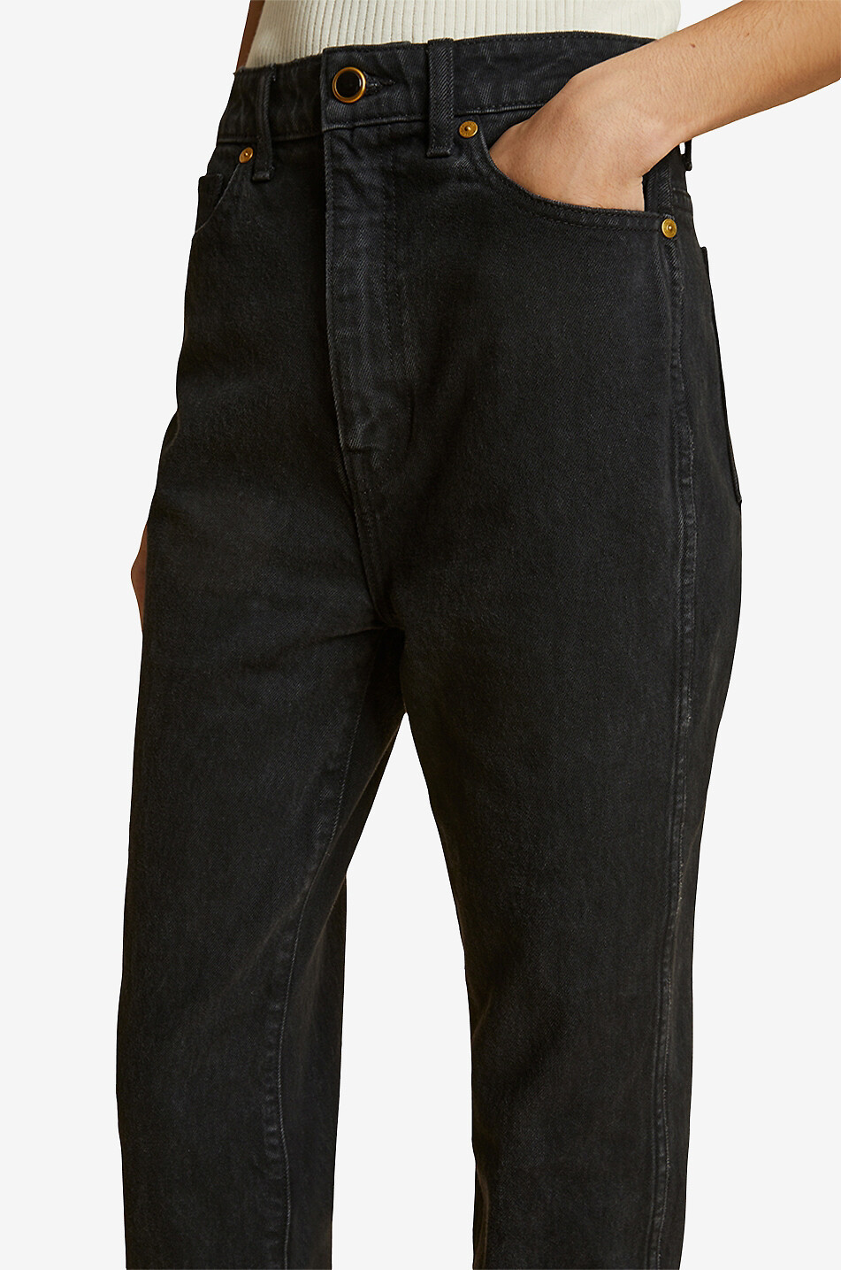 KHAITE Jean droit taille haute The Danielle Archer Femme NOIR 5