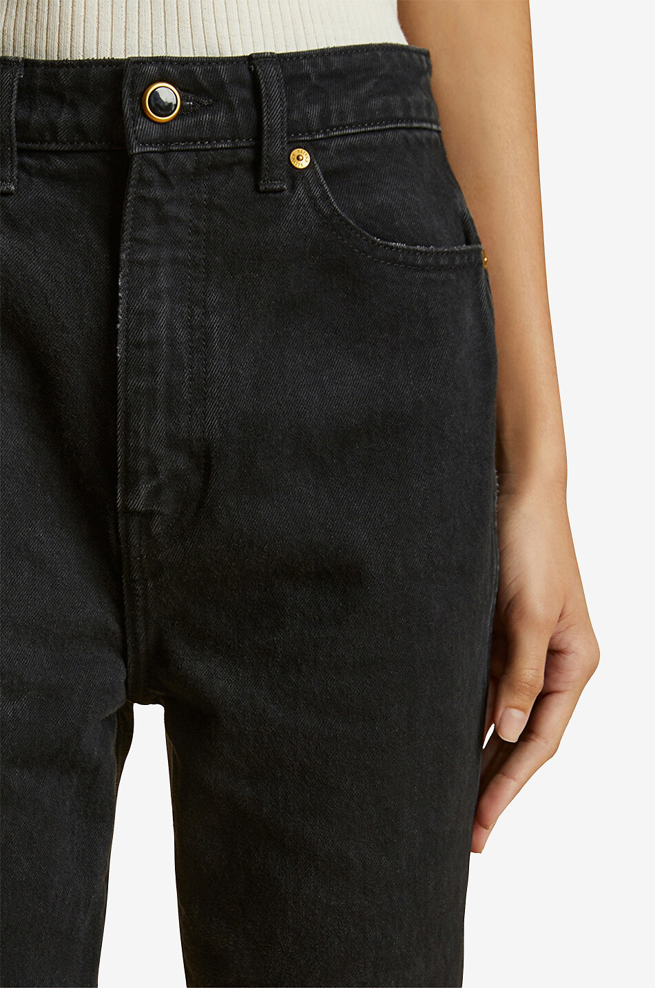 KHAITE Jean droit taille haute The Danielle Archer Femme NOIR 6