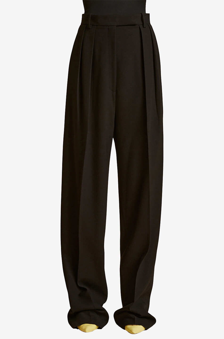 KHAITE Wollmix-Bundfaltenhose mit hoher Taille The Cessie Damen SCHWARZ 2