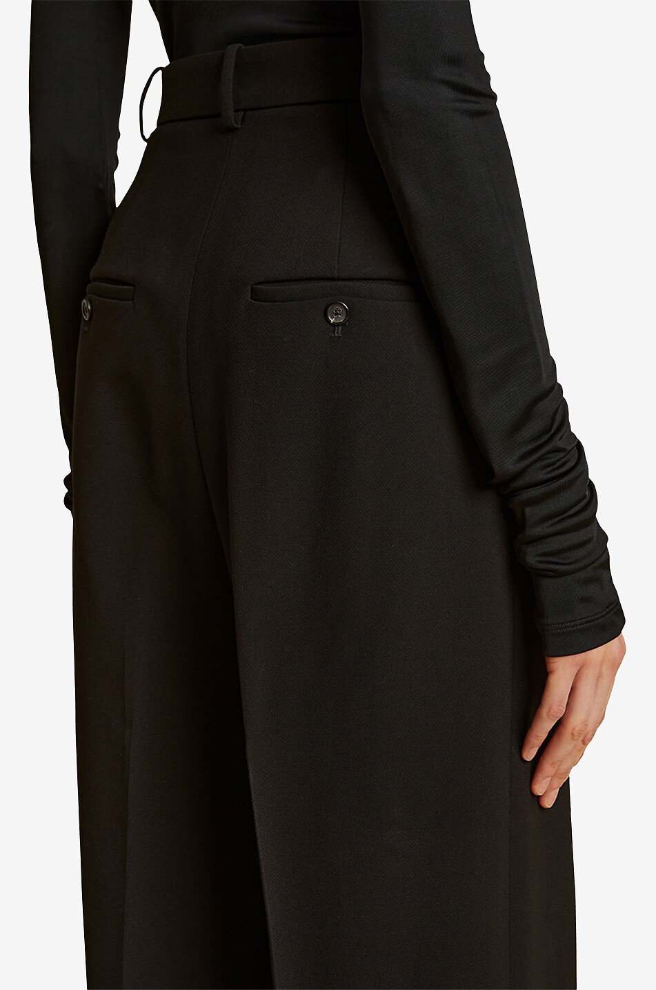 KHAITE Wollmix-Bundfaltenhose mit hoher Taille The Cessie Damen SCHWARZ 4