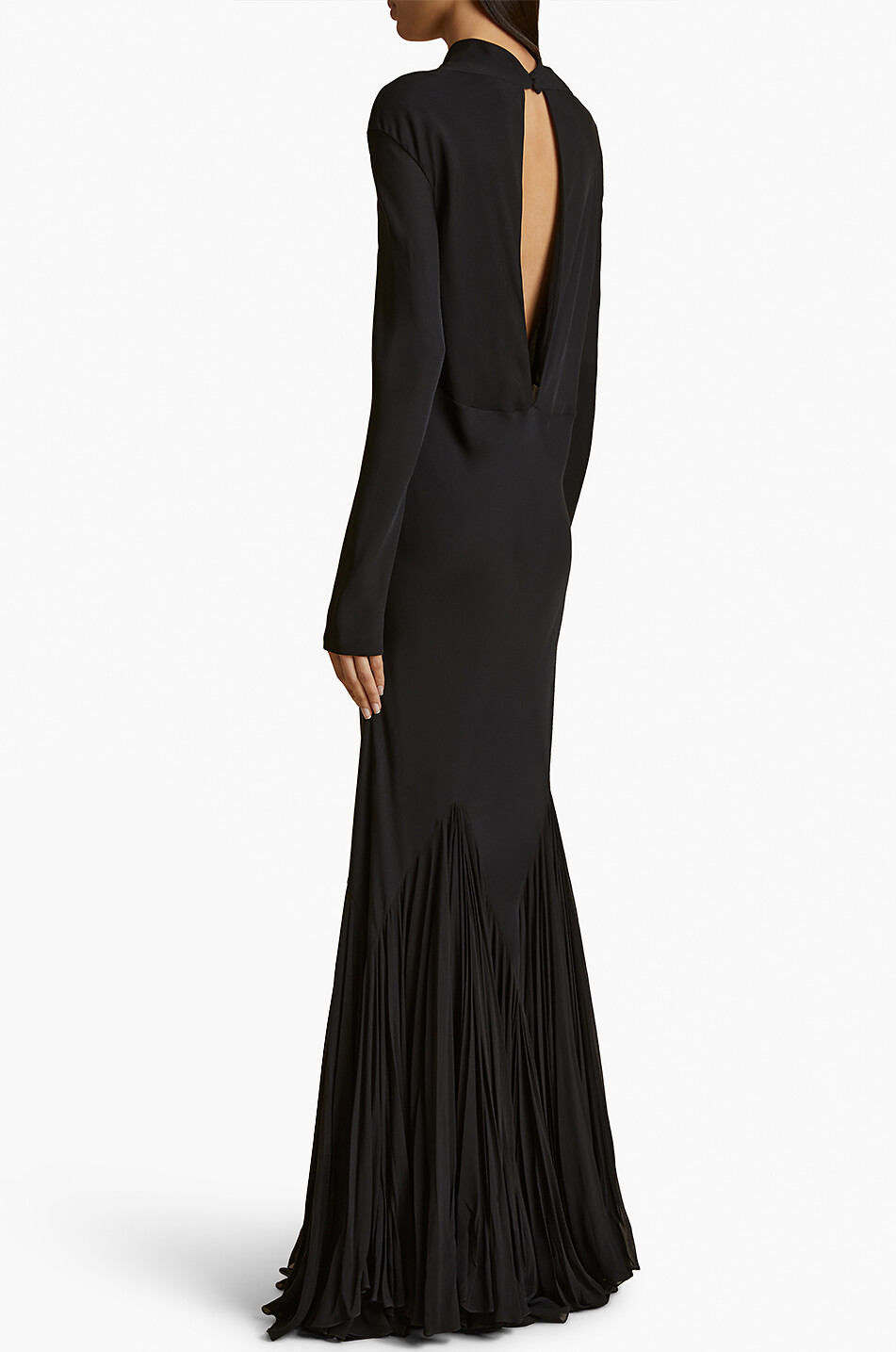 KHAITE The Metin long silk dress with pleated details Women BLACK 4