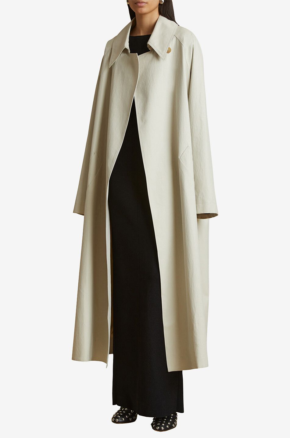 KHAITE Twill-Trenchcoat The Minnie Damen HELLGRAU 5