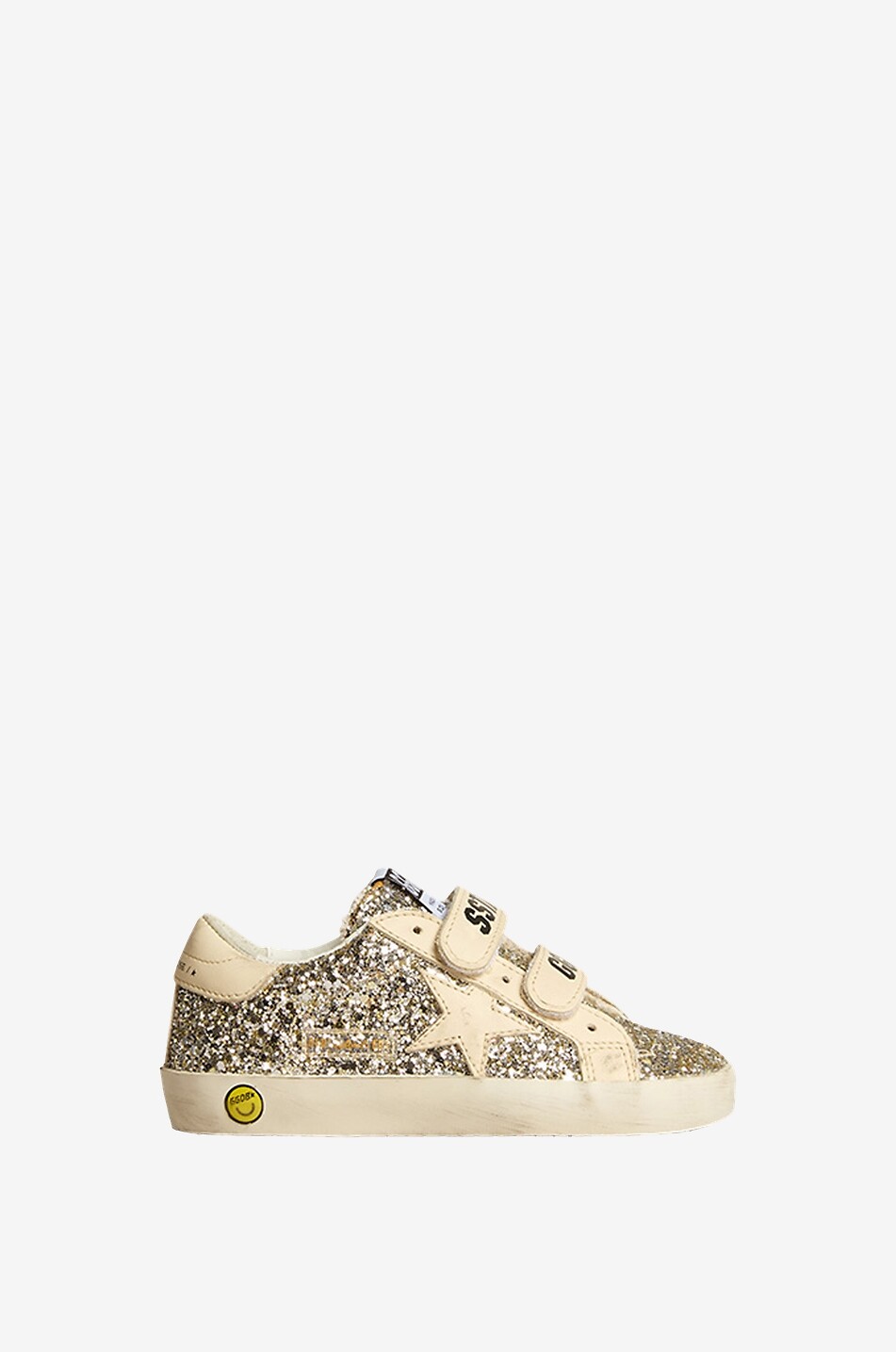 Glitter-Kindersneakers mit Klettverschluss Old School