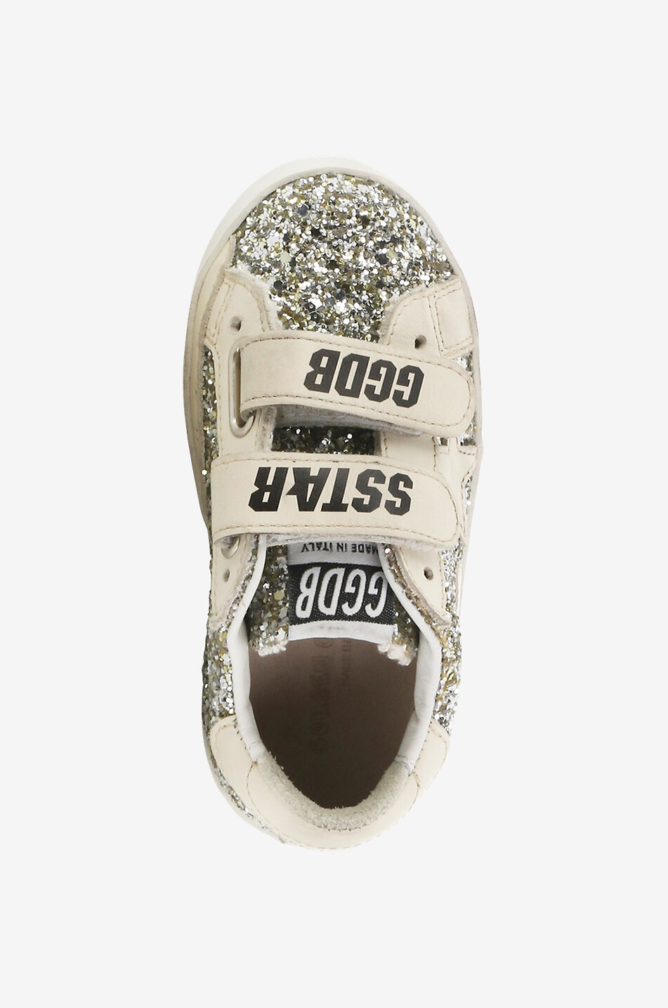 Glitter-Kindersneakers mit Klettverschluss Old School