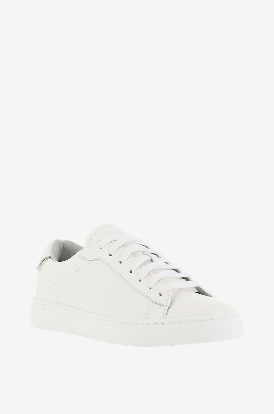 FABIANA FILIPPI Dalila grained leather low-top lace-up sneakers Women WHITE 1
