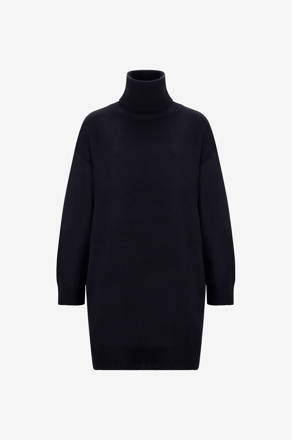 Kurzes Strickkleid mit Rollkragen aus Kaschmir