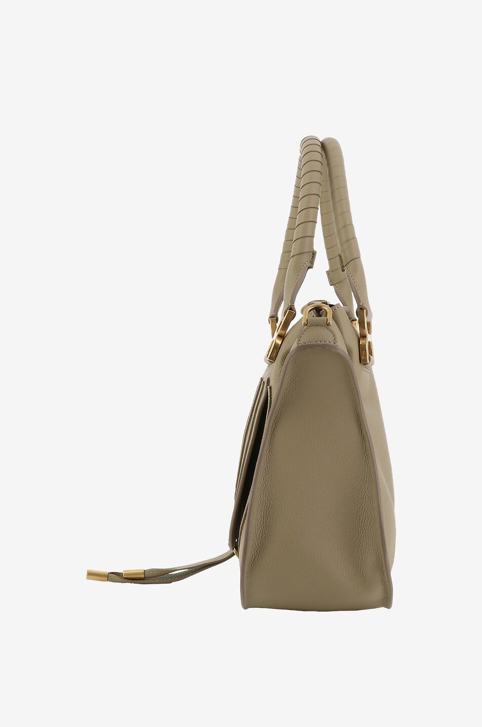 CHLOE Marcie Medium double carry grained leather bag Women KHAKI 4