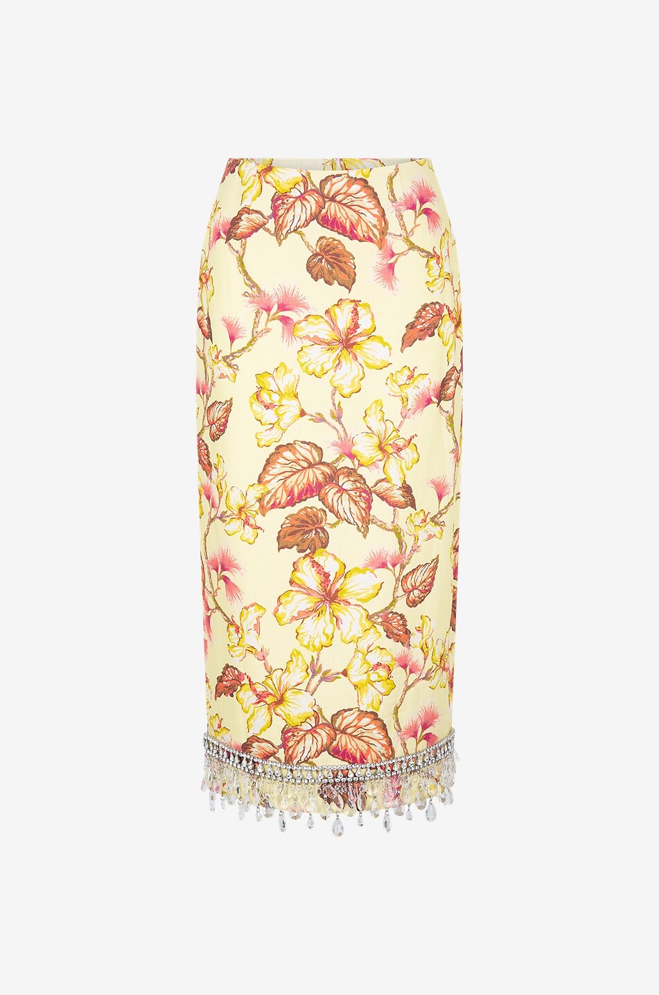 Jupe crayon en lin fleuri Matchmaker Diamante