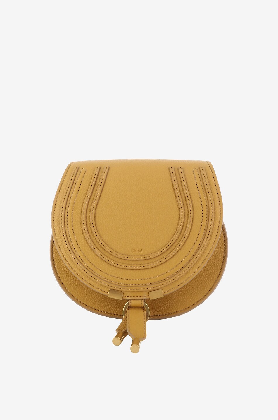 CHLOE Sac porté épaule en cuir grainé Marcie Small Femme JAUNE FONCÉ 1