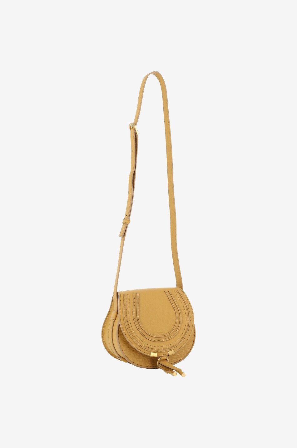 CHLOE Sac porté épaule en cuir grainé Marcie Small Femme JAUNE FONCÉ 2