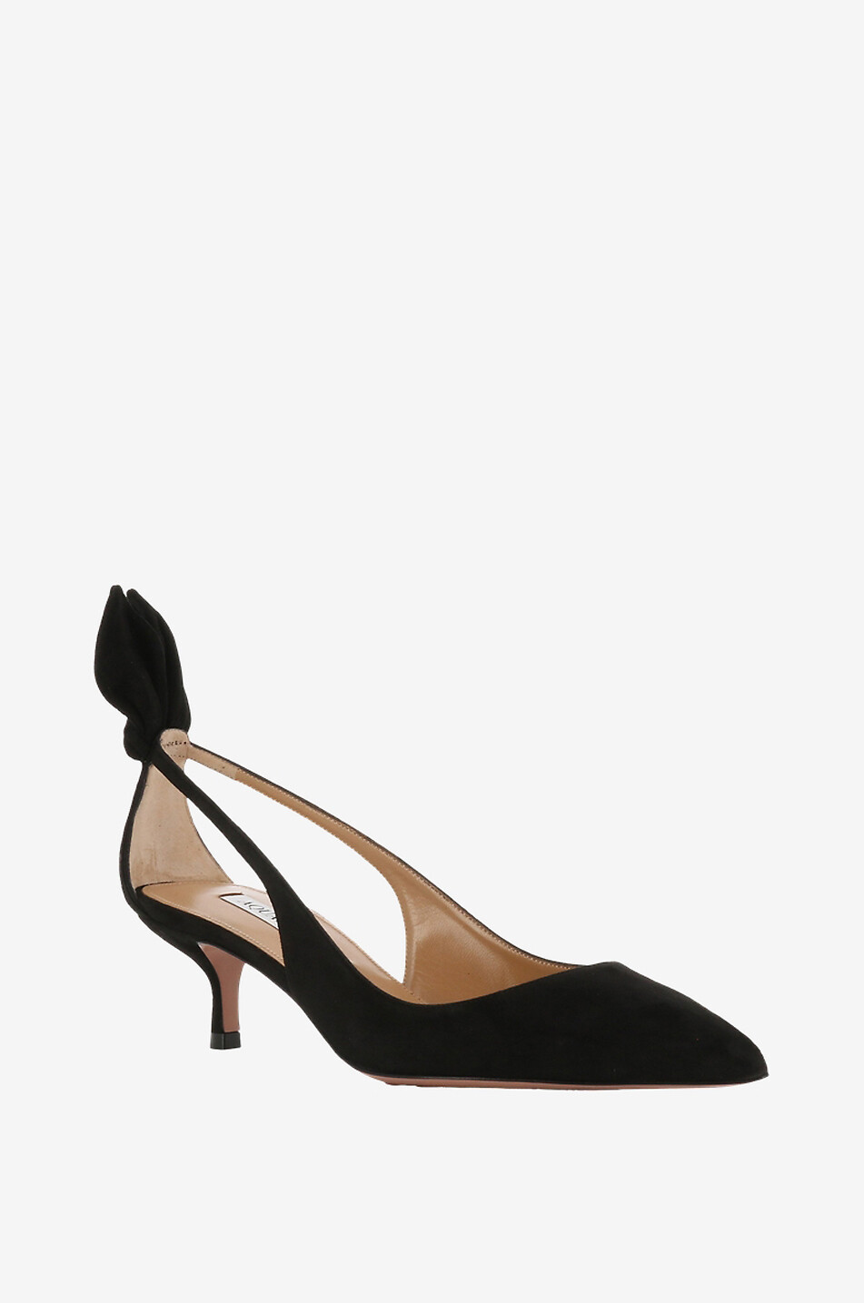 Bow Tie 50 kitten heel slingback pumps in suede