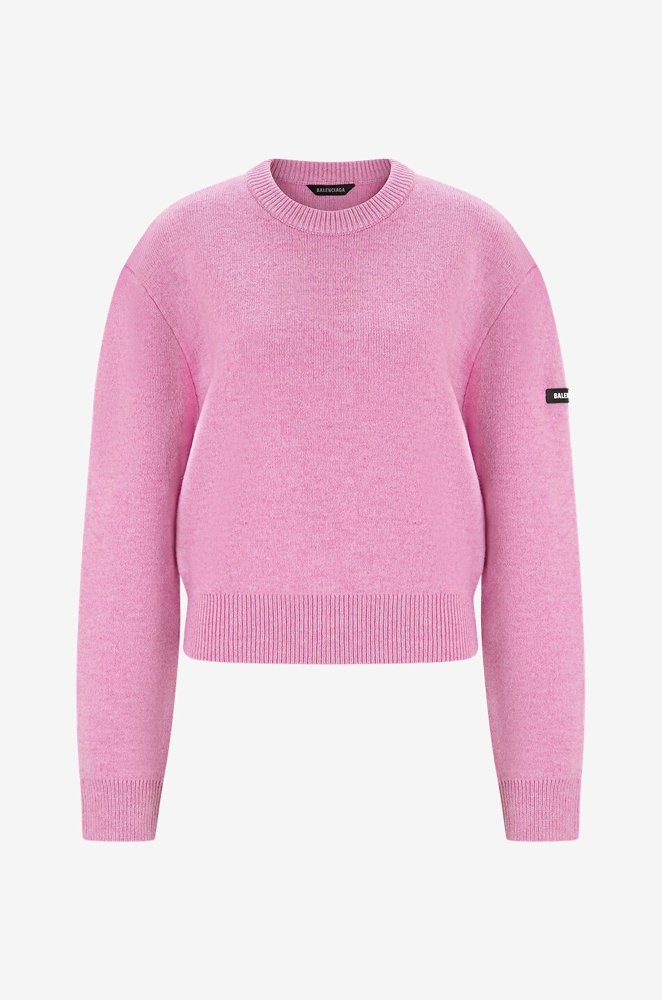 Double-layer knit jumper with logo patch