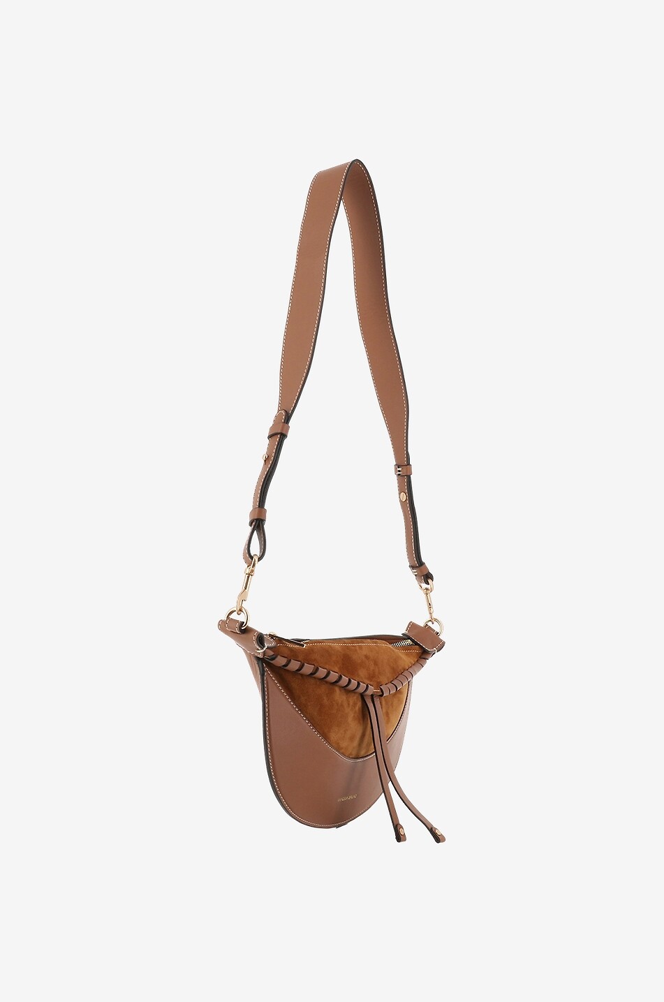 VANESSA BRUNO Lou Bum leather and suede cross body bag Women BROWN 2